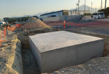 Construcción de cisterna de planta